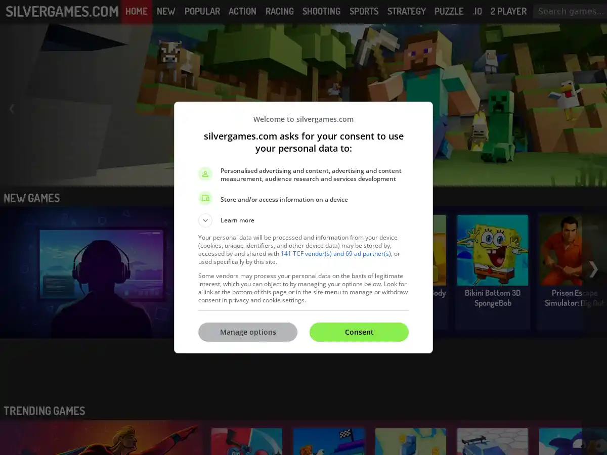 Silvergames screenshot