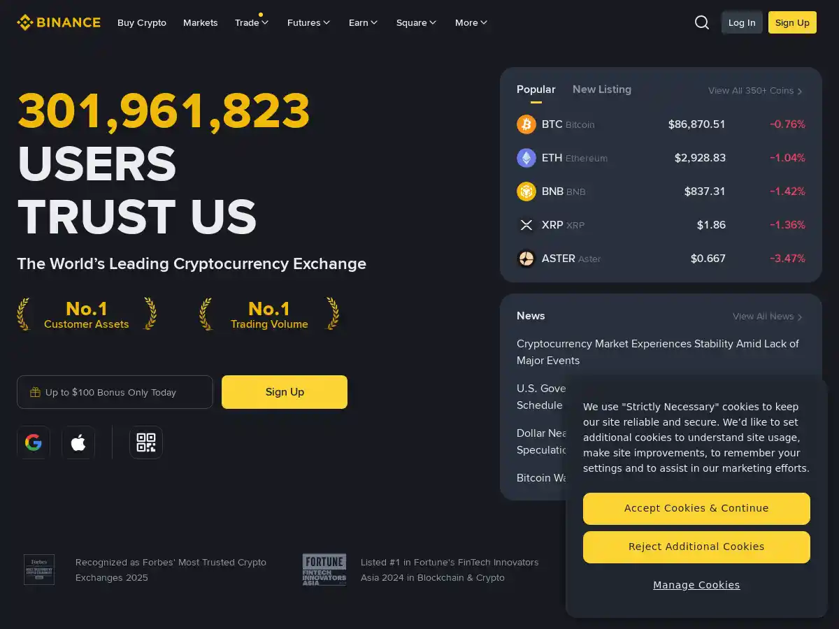 Binance screenshot