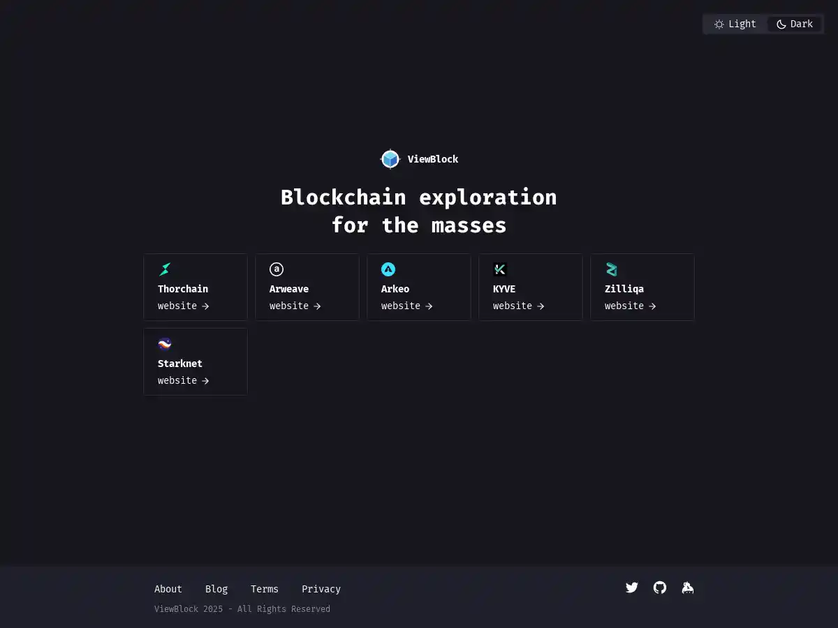 ViewBlock screenshot
