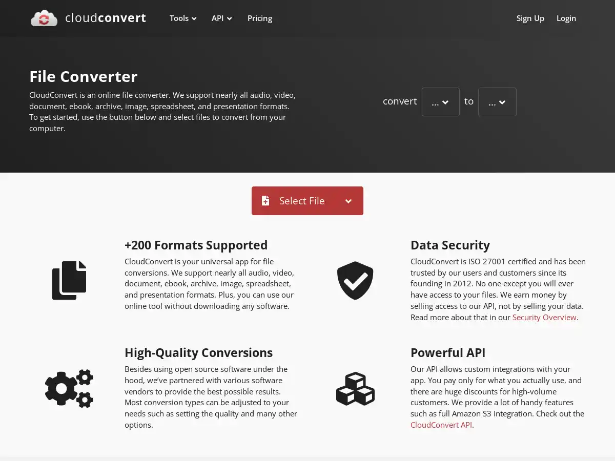 CloudConvert screenshot