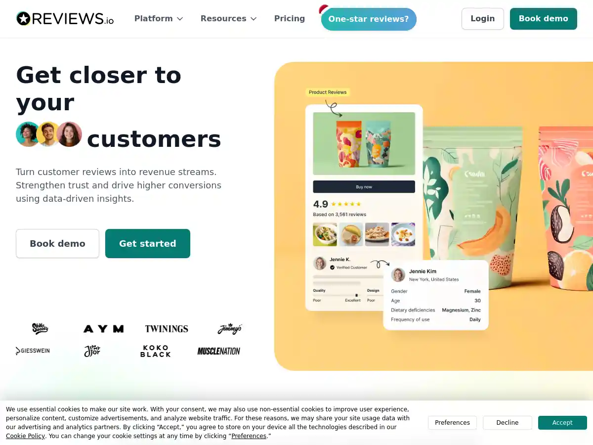 Reviews.io screenshot