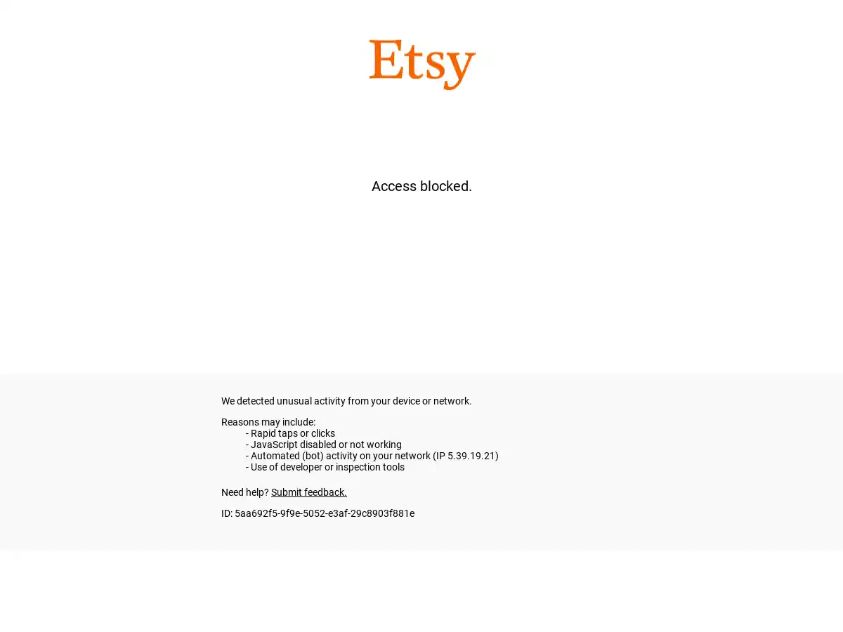 Etsy screenshot