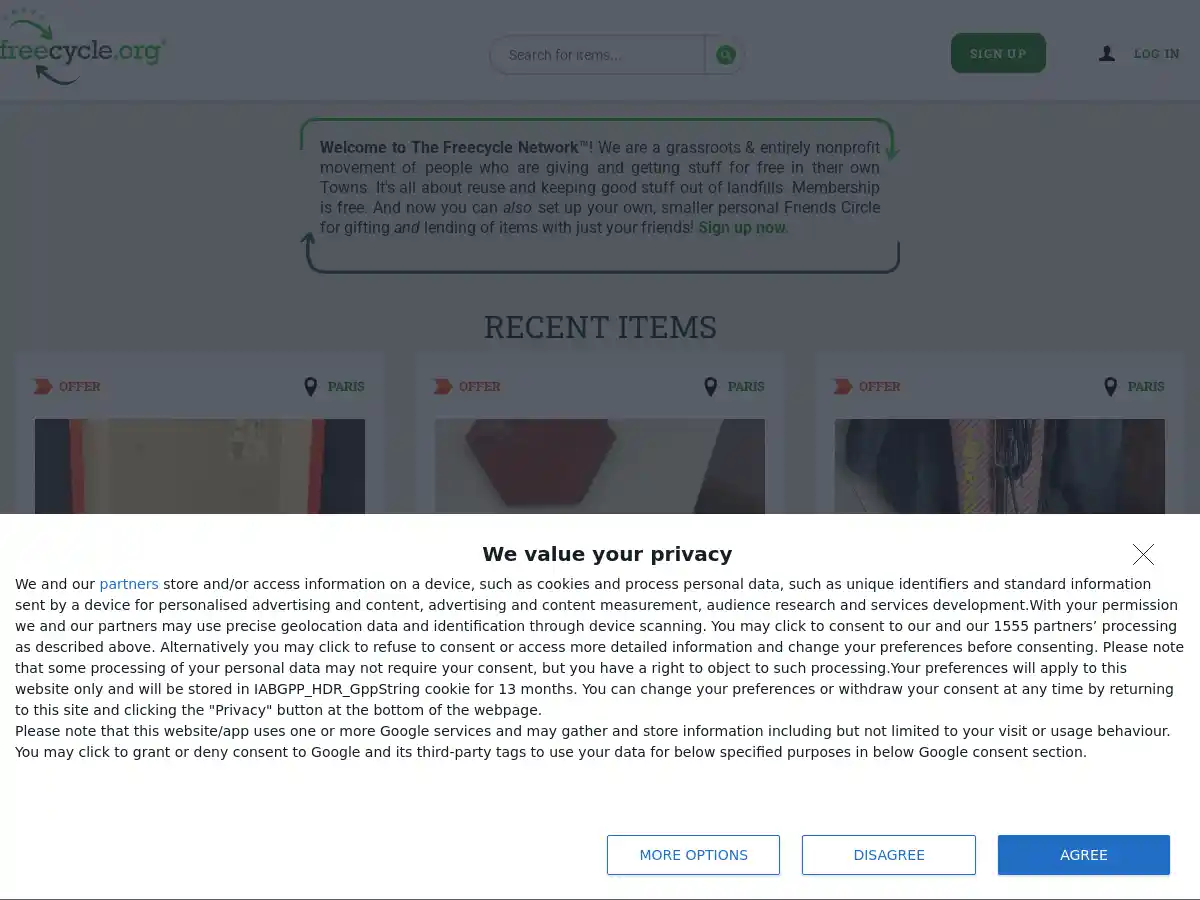 The Freecycle Network screenshot