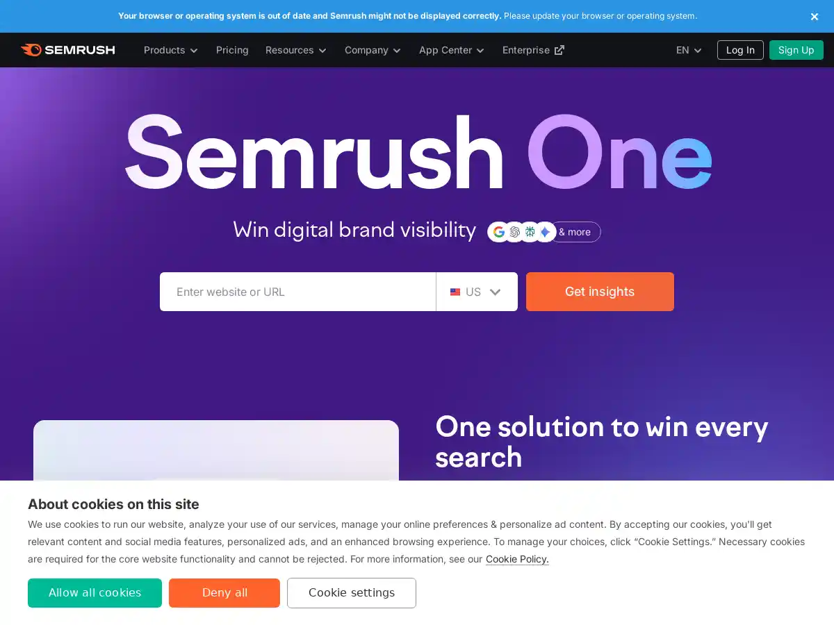 Semrush screenshot
