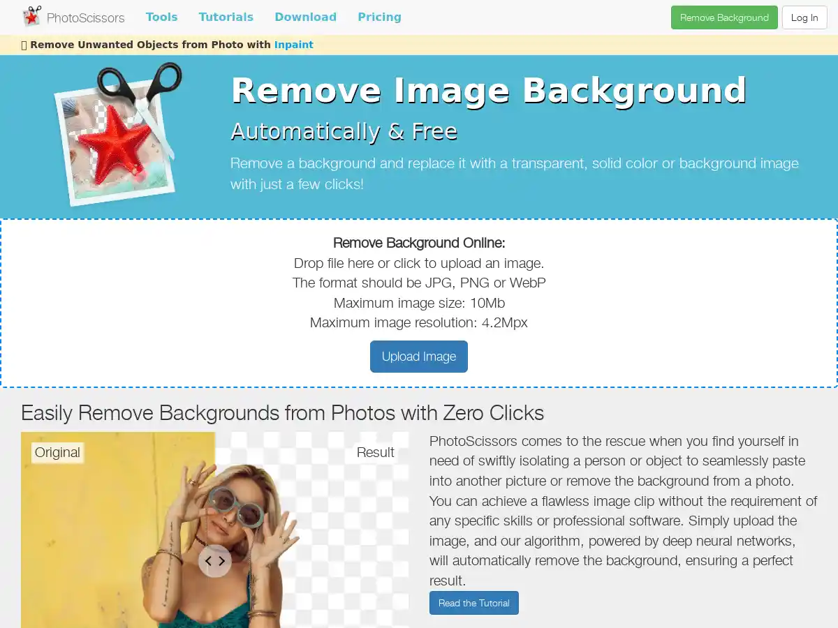 PhotoScissors screenshot