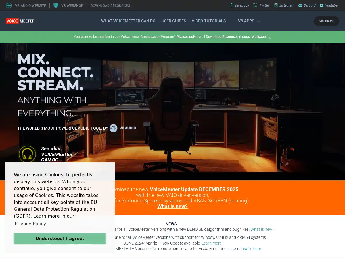 Voicemeeter screenshot