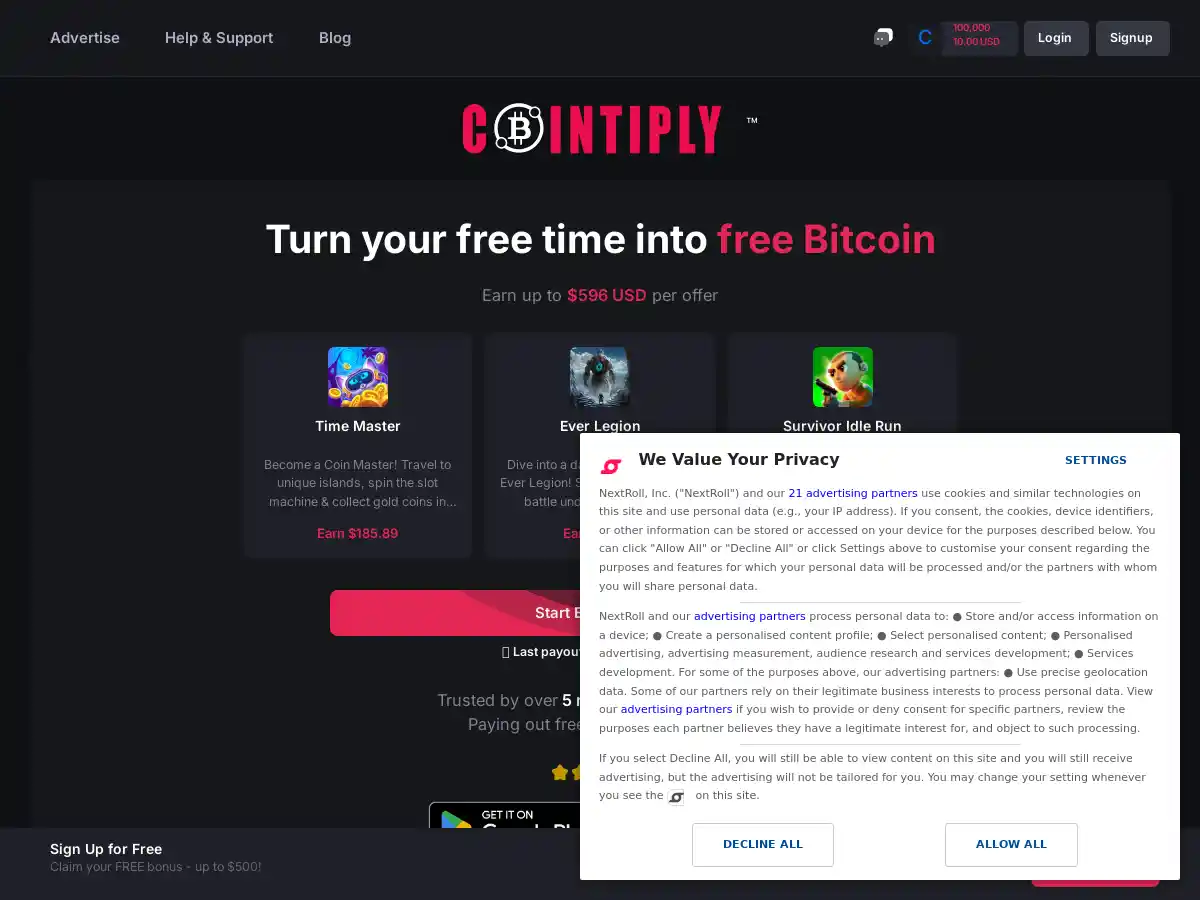 Cointiply screenshot