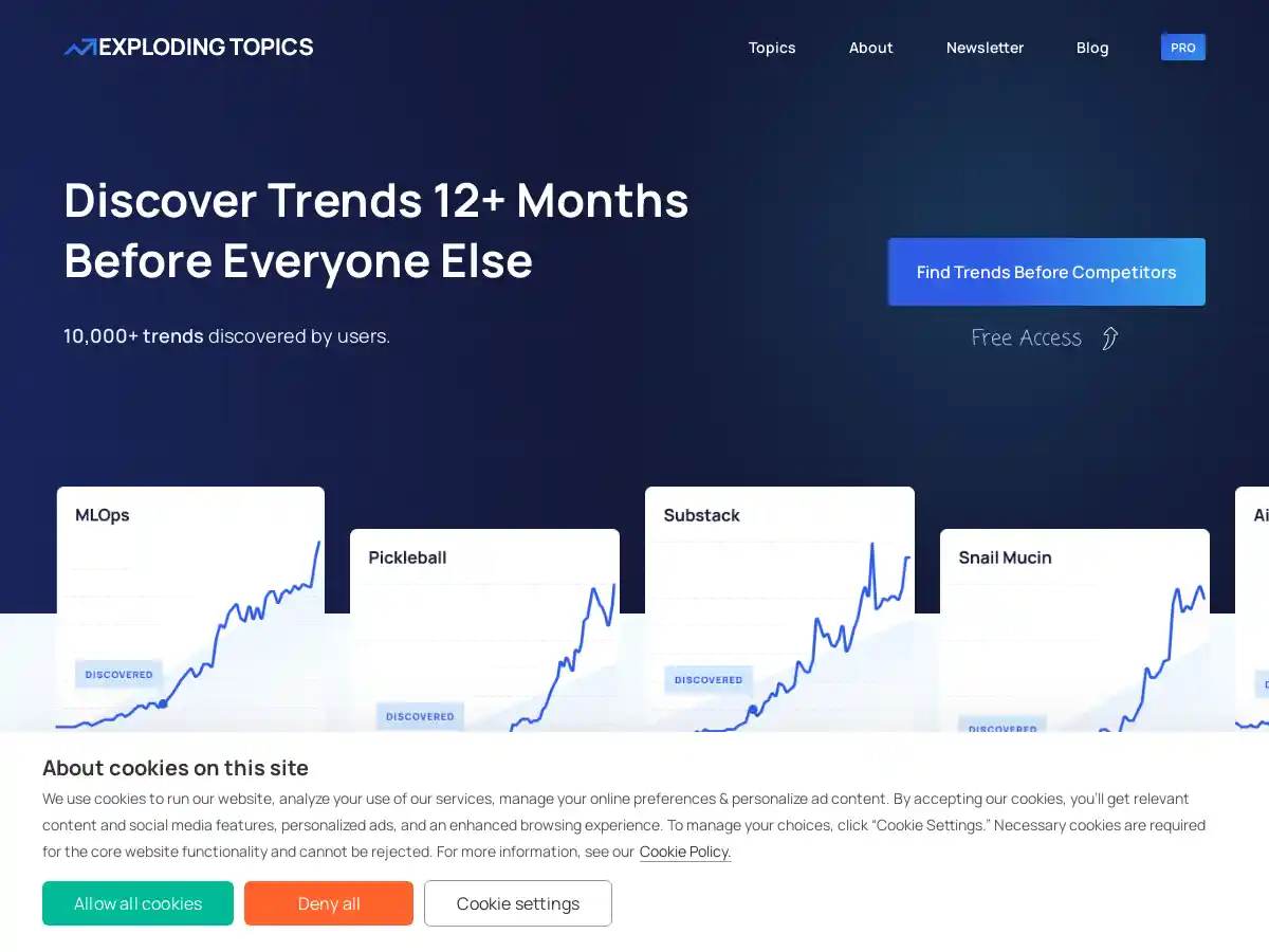 Exploding Topics screenshot