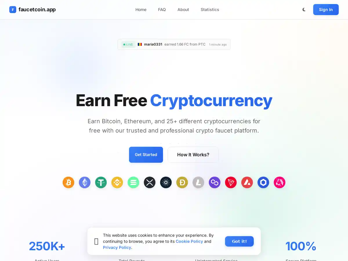 Faucetcoin screenshot