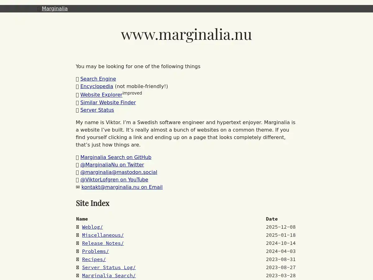 Marginalia screenshot