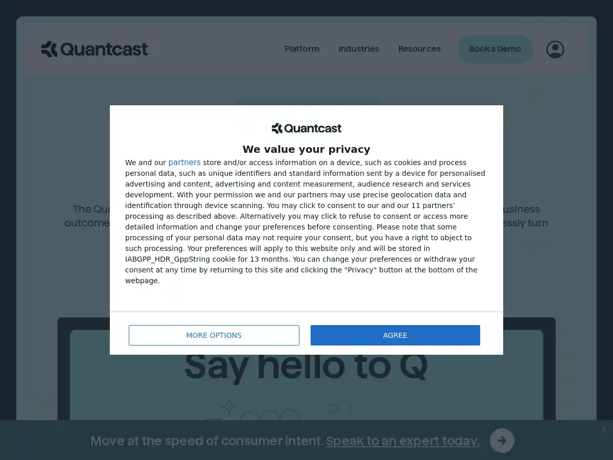 Quantcast screenshot