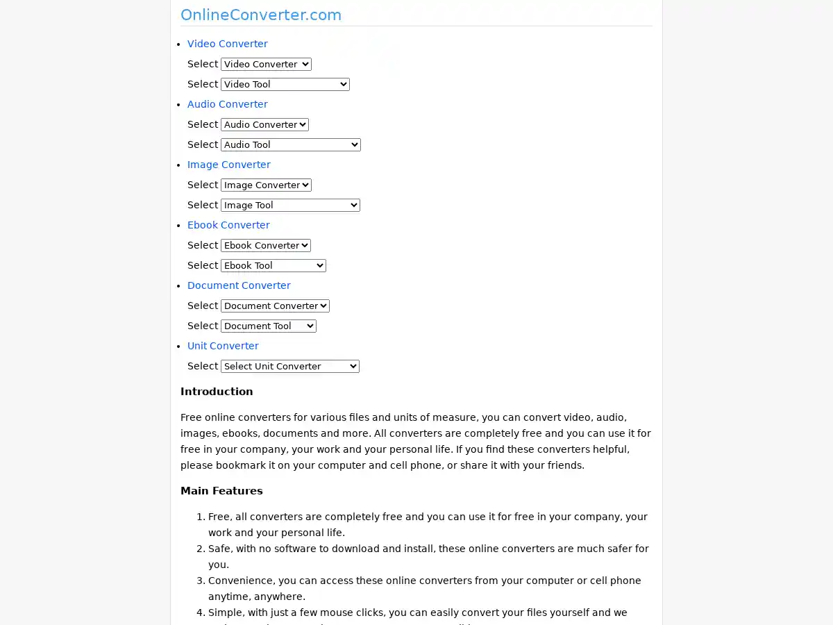 OnlineConverter screenshot