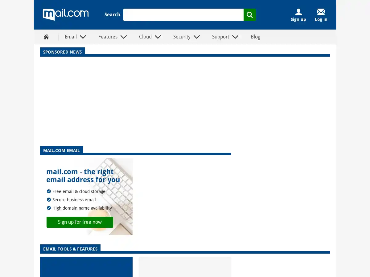 Mail.com screenshot