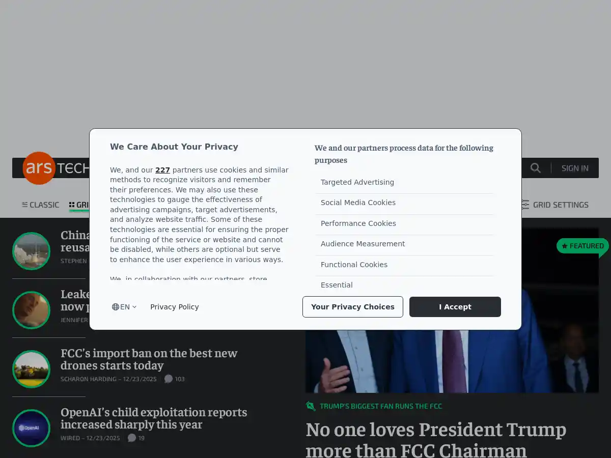 Ars Technica screenshot