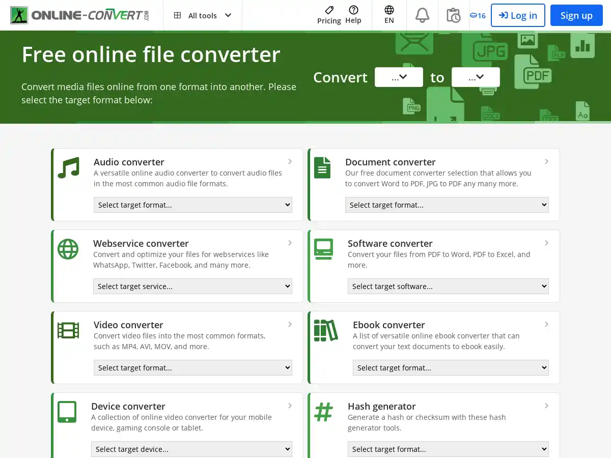 Online-Convert screenshot