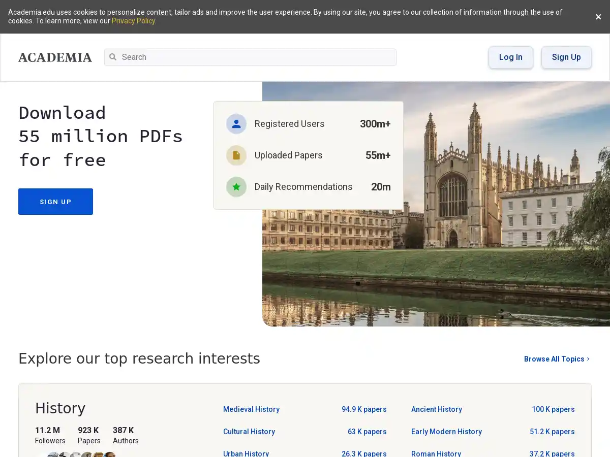 Academia.edu screenshot