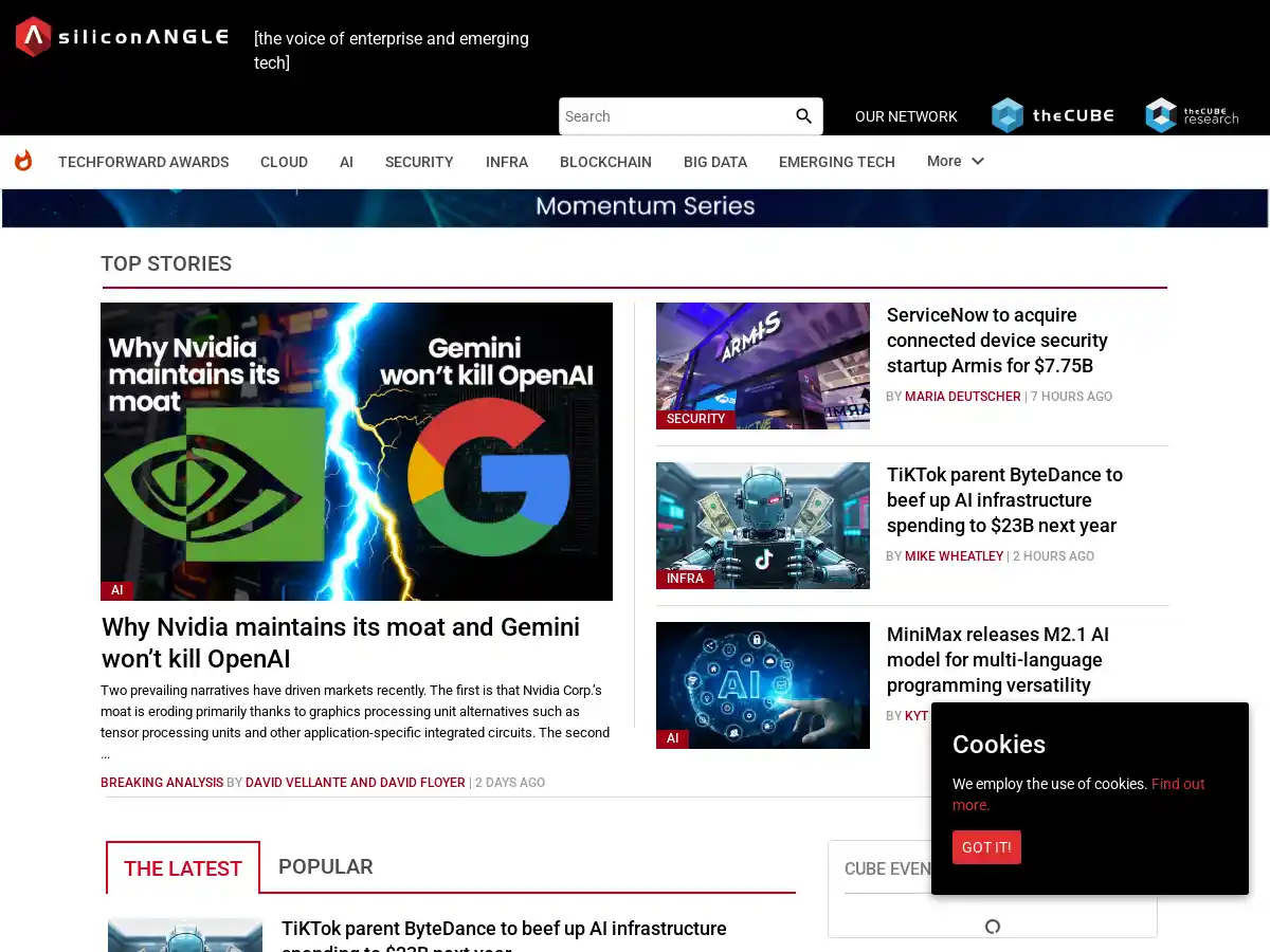 SiliconANGLE screenshot