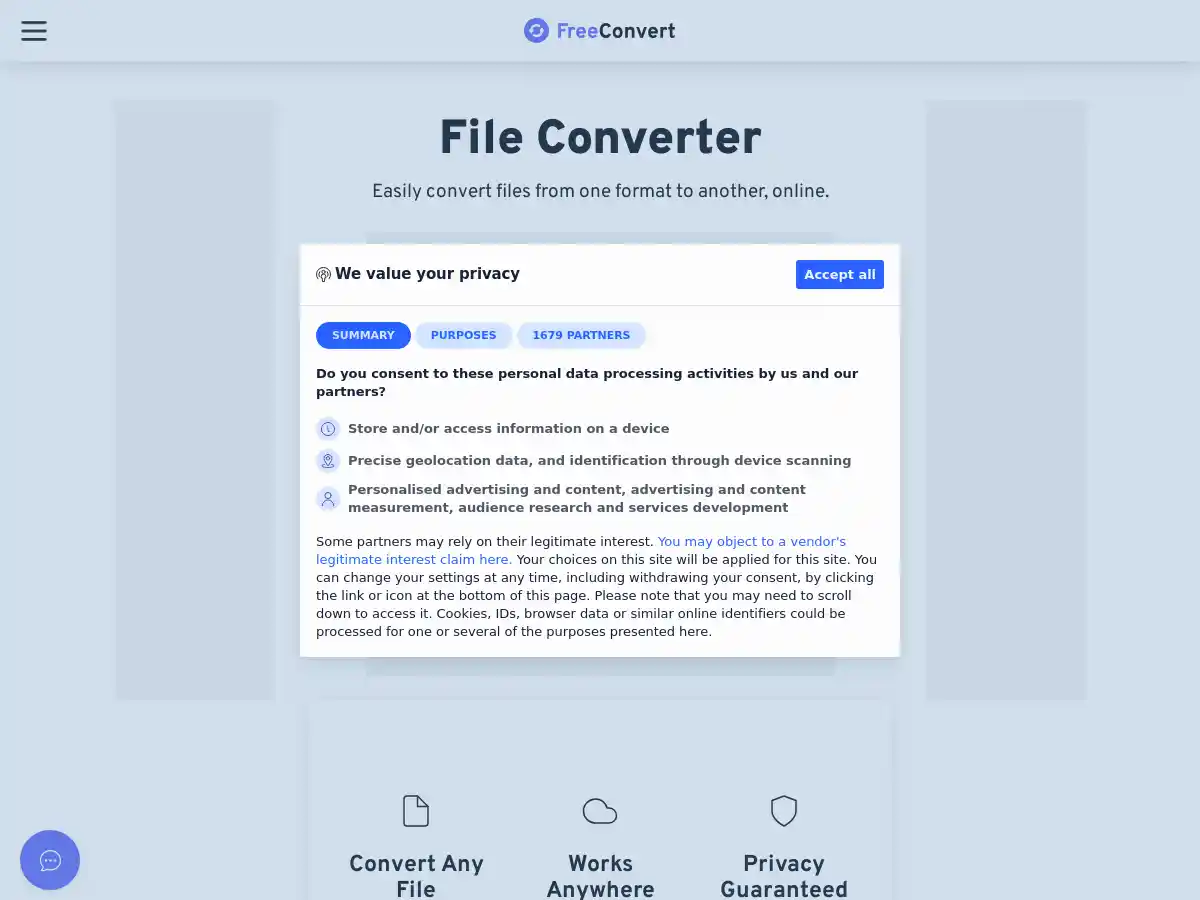 FreeConvert screenshot