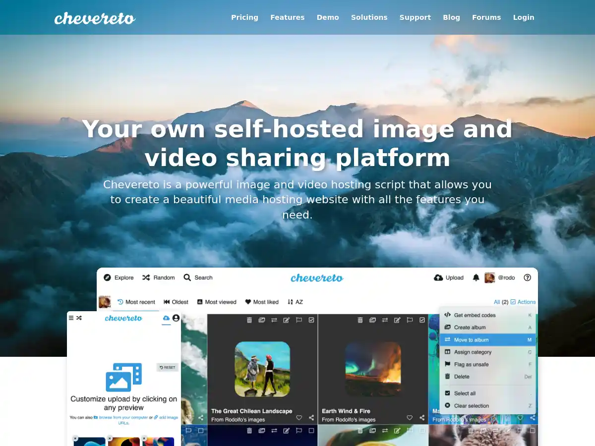 Chevereto screenshot