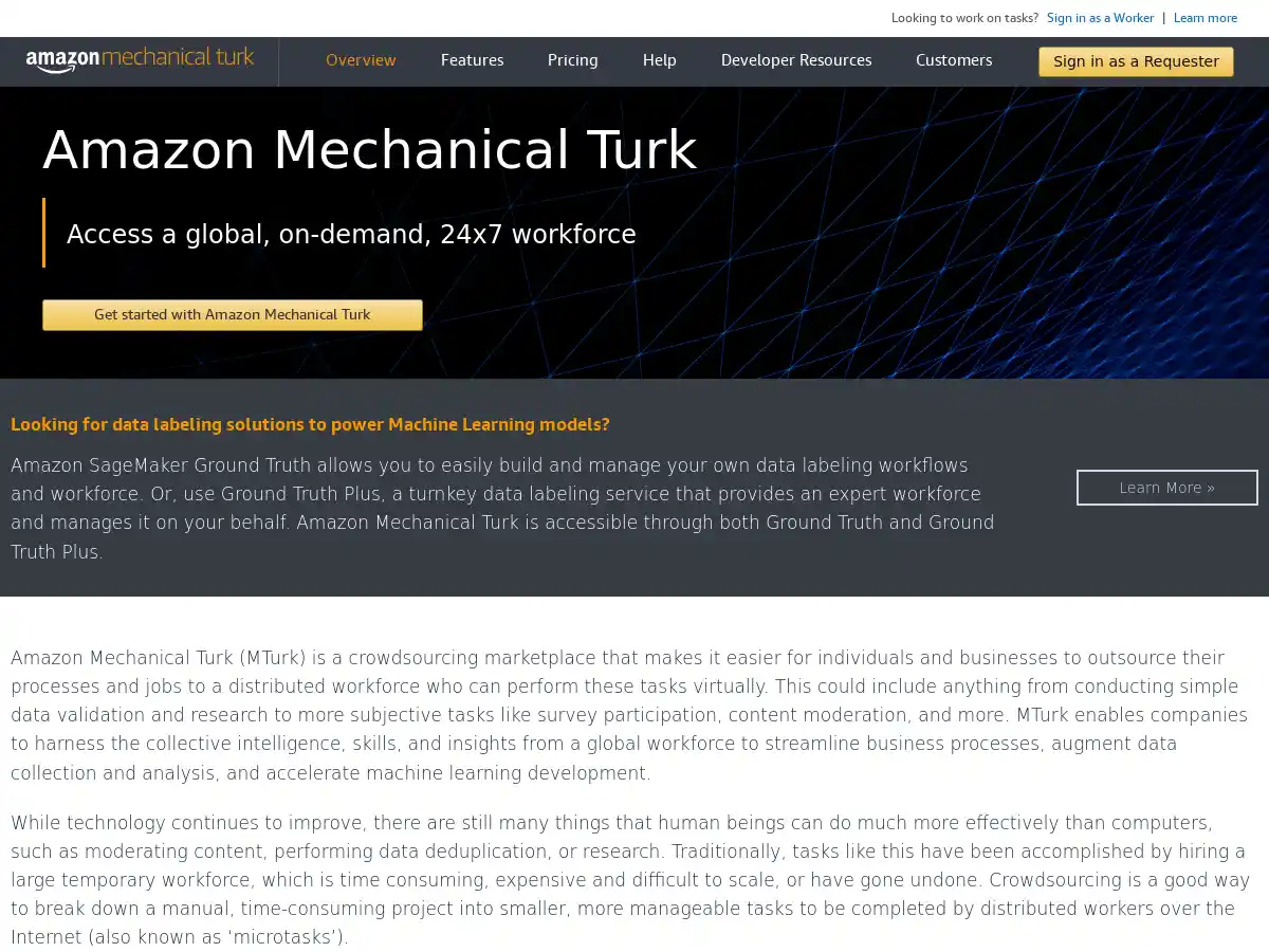Amazon Mechanical Turk screenshot