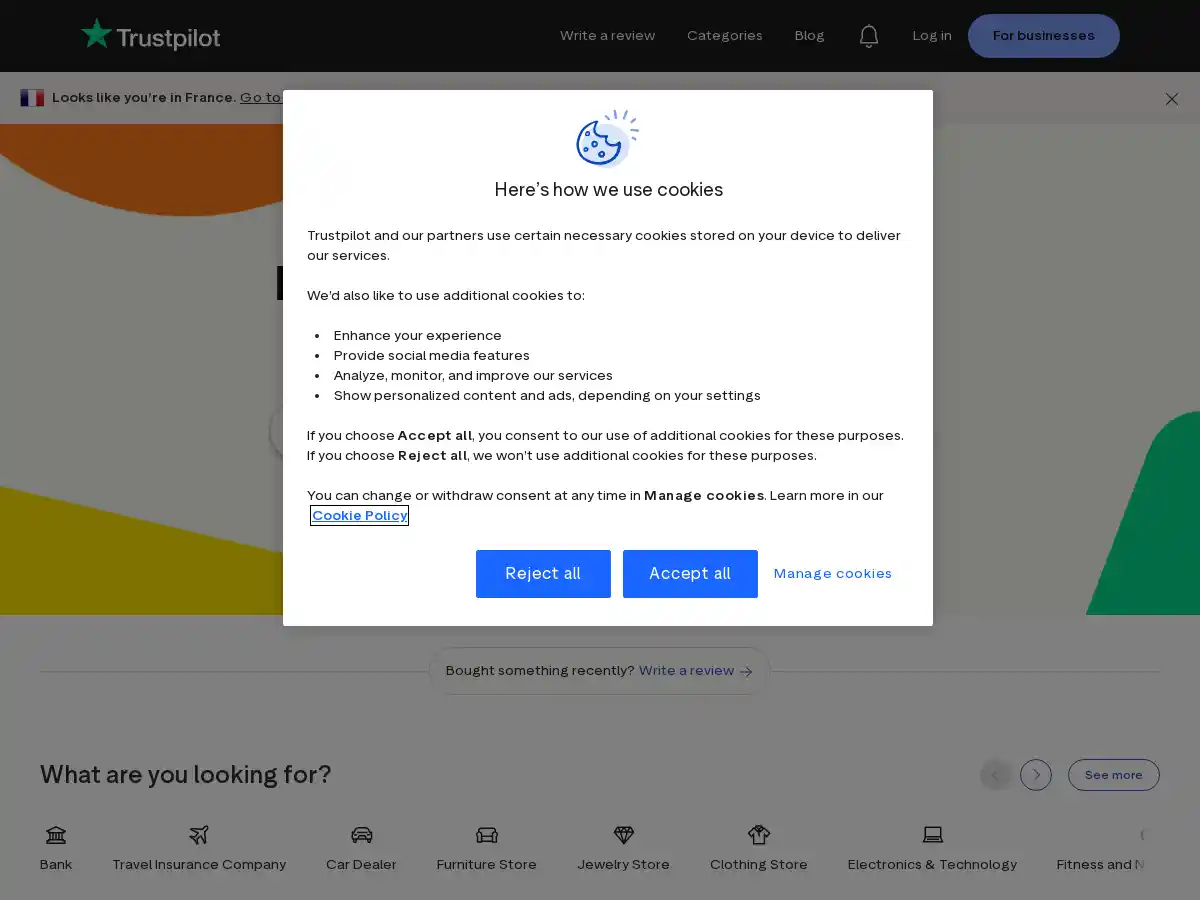 Trustpilot screenshot