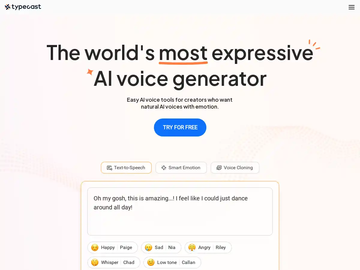 Typecast AI screenshot