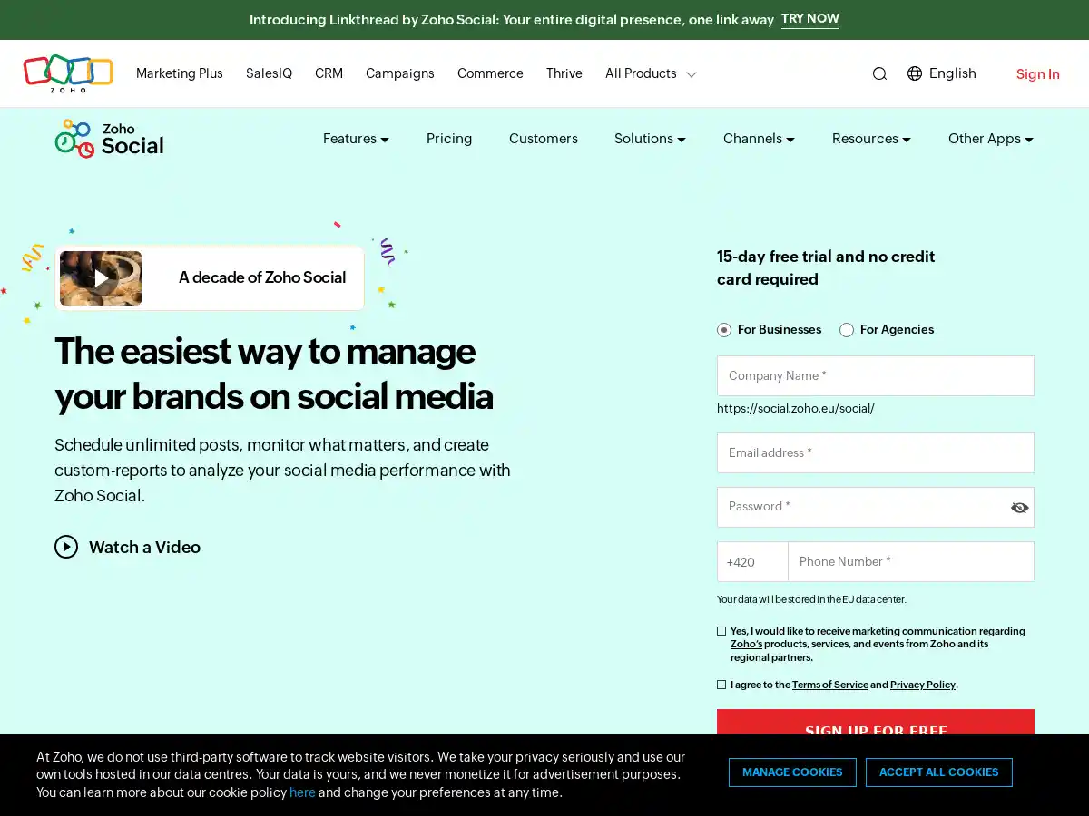 Zoho Social screenshot
