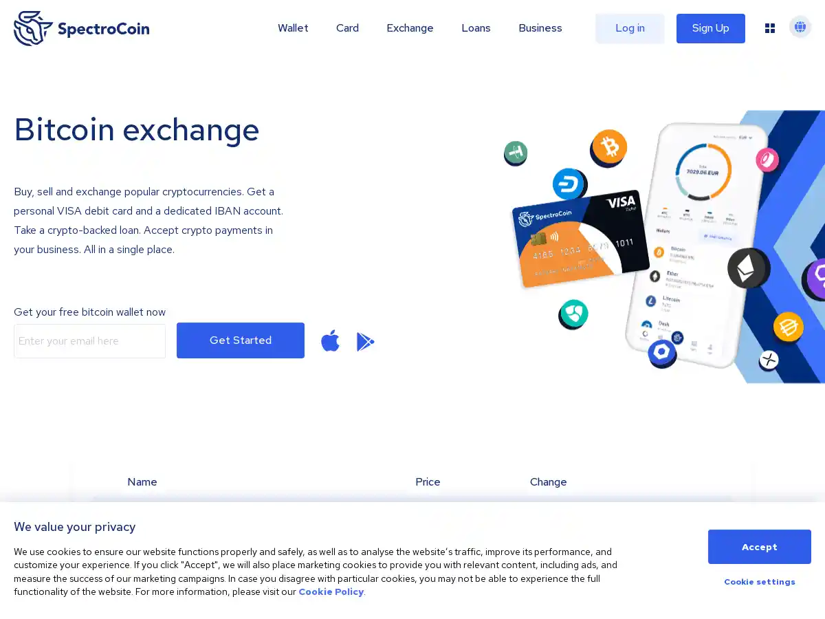 SpectroCoin screenshot